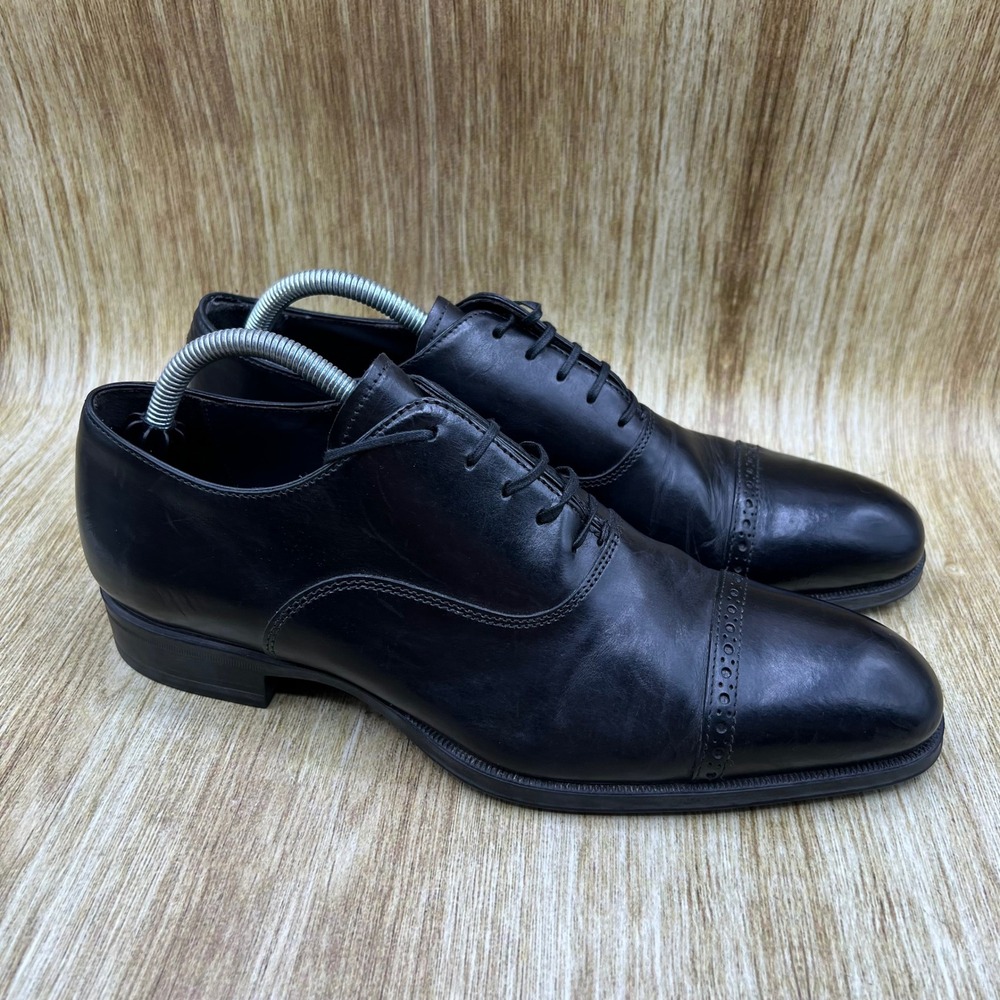 To Boot New York Oxford Men's Size 8 Black Cap Toe Brogue Handmade Italy